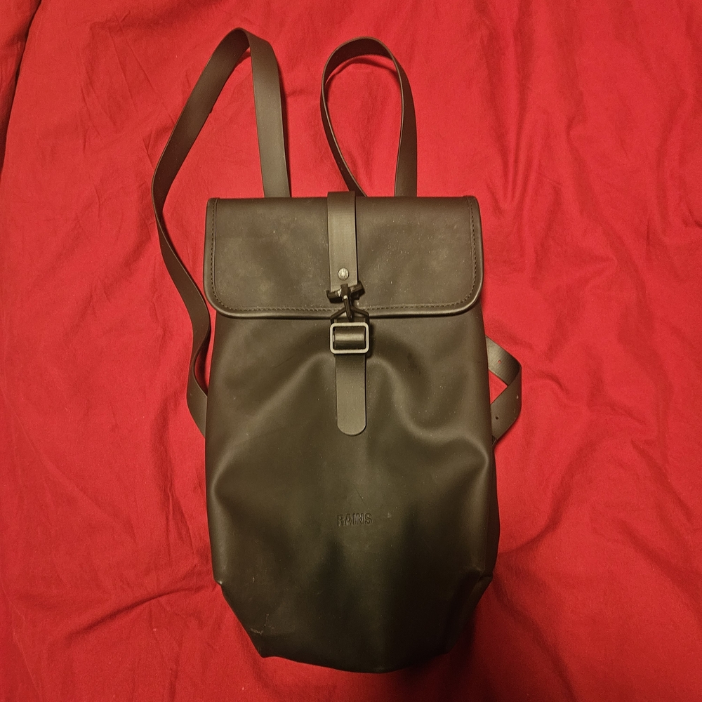 RAINS Black Matte Backpack